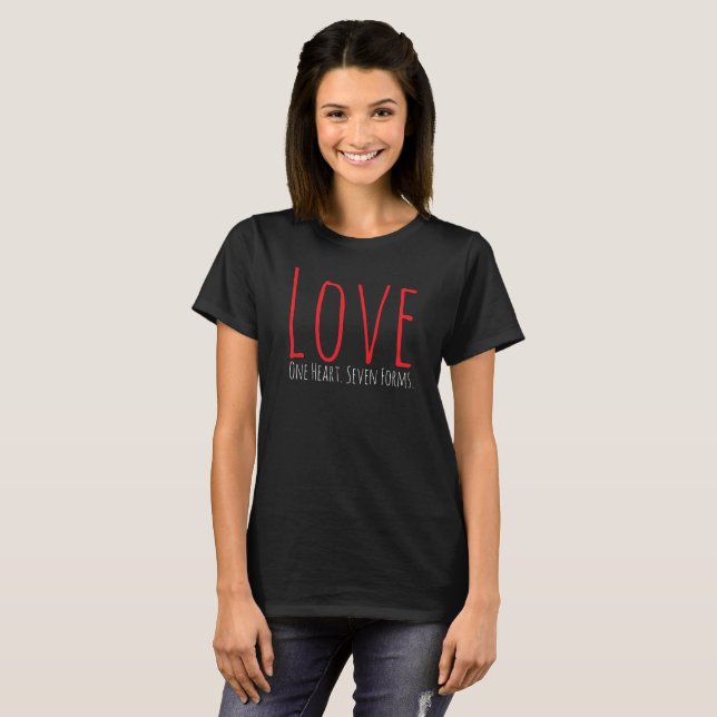 Camiseta Love - One Heart. Seven Forms T-Shirt (Frente Completa)