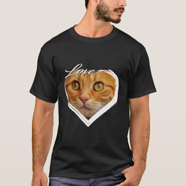 Camiseta Love Orange Tabby Kitty Cat Lover (Frente)