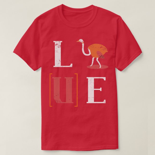 Camiseta Love Ostrich (Frente do Design)