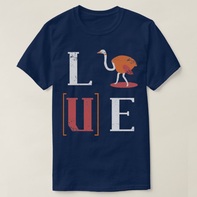 Camiseta Love Ostrich (Frente do Design)