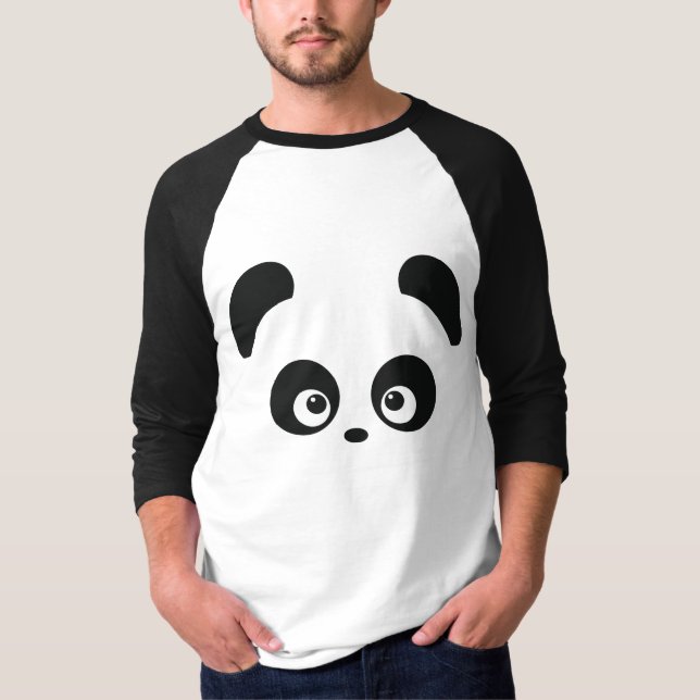 Camiseta Love Panda® Men's Raglan Roupa (Frente)