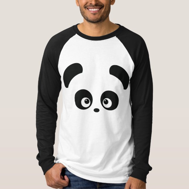 Camiseta Love Panda® Men's Raglan Roupa (Frente)