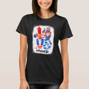 Camiseta Love Para Life Gnome Usa Flag 4 De Julho Patrioti