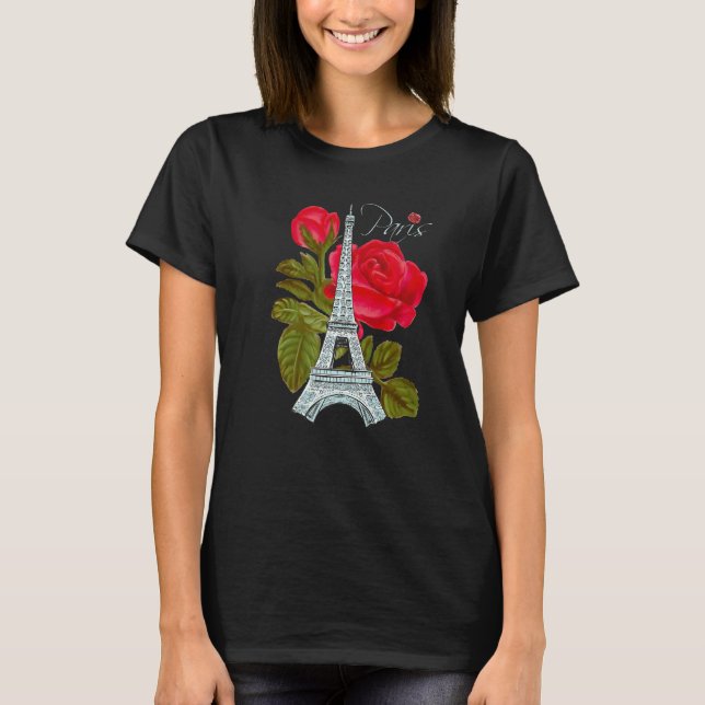 Camiseta Love Paris Eiffel Tower com Fran de Amor Francês R (Frente)