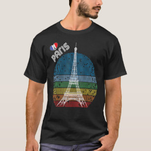 Camiseta Love Paris Retro Eiffel Tower França Souvenir Fren