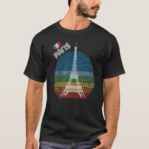 Camiseta Love Paris Retro Eiffel Tower França Souvenir Fren