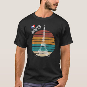 Camiseta Love Paris Retro Eiffel Tower France Souve Turísti