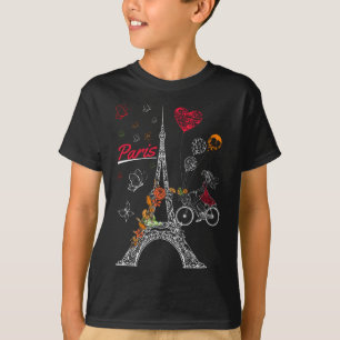 Camiseta Love Paris Theme Viagem França Flor Torre Eiffel