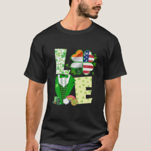Camiseta Love Patricicks Day Irish Roots American Flag
