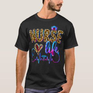 Camiseta Love Pca Life Heart Nursing Leopard Nurse Week