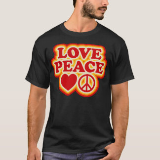 Camiseta Love Peace 70s Retro Design
