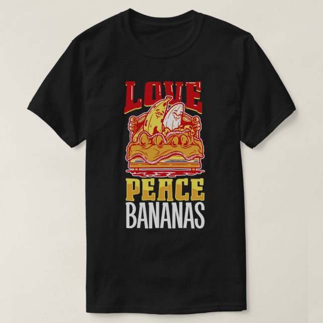 Camiseta Love Peace Bananas (Frente do Design)