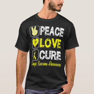 Camiseta Love Peace Cure Ewing Sarcoma Sensibiliza