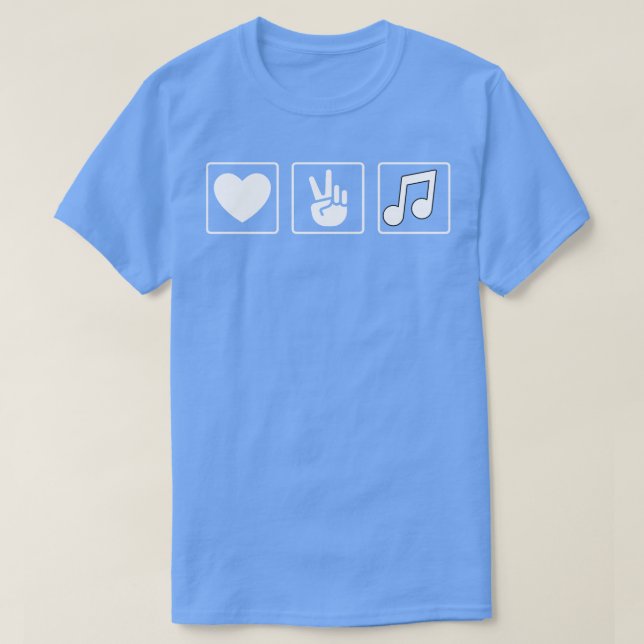 Camiseta Love Peace Music (Frente do Design)