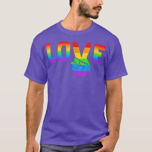 Camiseta Love Peace Sign Rainbow LGBT Lesbian Gay Pride T-S