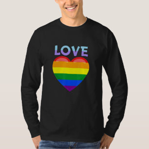 Camiseta Love Peace Sign with Rainbow Colour Lgbt Lésbian G