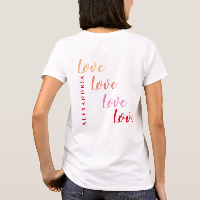 Camiseta Love Personated Name Back Design (Verso)