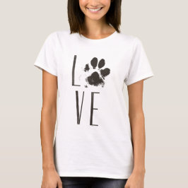 Camiseta Love Pet Paw Print Grunge