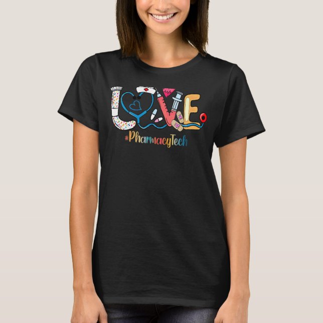 Camiseta Love Pharmation Tech Cute Medical Tools Stethoscop (Frente)
