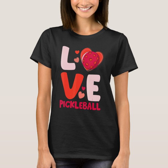 Camiseta Love Pickleball Heart Valentines For Player Kids G (Frente)