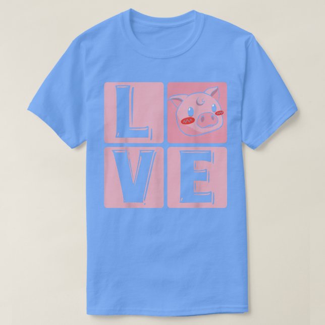 Camiseta Love Pig Piggy Cute Guinea Pigs Farm Lovers  (Frente do Design)