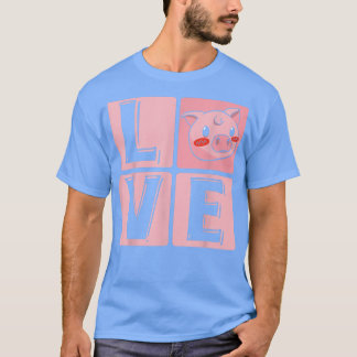 Camiseta Love Pig Piggy Cute Guinea Pigs Farm Lovers 