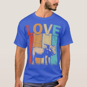 Camiseta Love Pig Retro 70s Graphic Distressed Pig Lover Pr