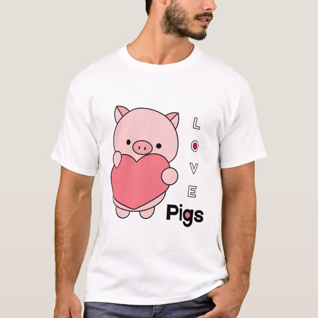 Camiseta Love Pigs national porco day designs (Frente)