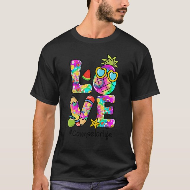 Camiseta Love Pineapple Pencil Tie Dye Conselheiro de Vida  (Frente)