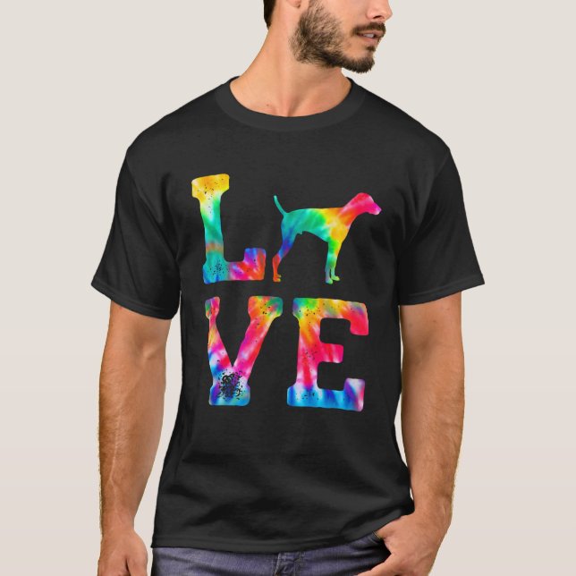 Camiseta Love Pointer Tie Dye Dog Mãe Pai (Frente)