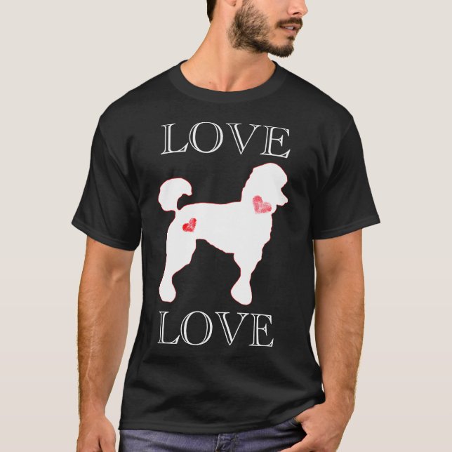 Camiseta Love Poodles Heart White (Frente)