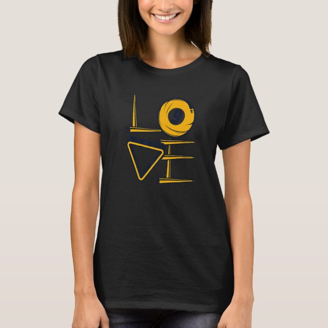 Camiseta Love Pool Snooker Balls Player Billiards (Frente)