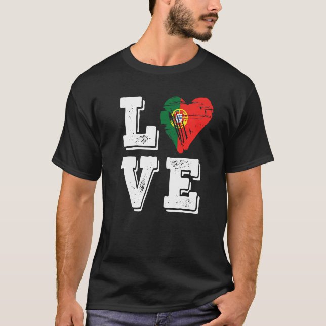 Camiseta Love Portugal Flag Proud Portuguese (Frente)