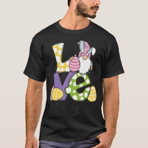 Camiseta Love Pre K Gnomos Bunny Eggs Dia da Páscoa de Prof