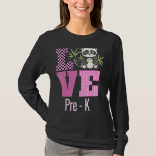 Camiseta Love Pre K Panda Pre Kindergarten Professora De Vo