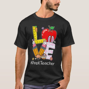 Camiseta Love Pre K Teacher Life Funny Páscoa Day Bunny Eg