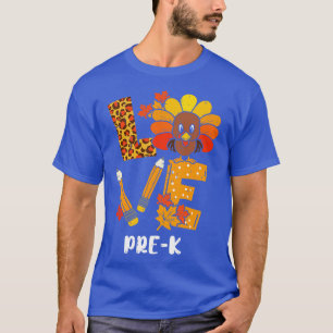 Camiseta Love PreK Turkey Happy Graças PreK Professor W