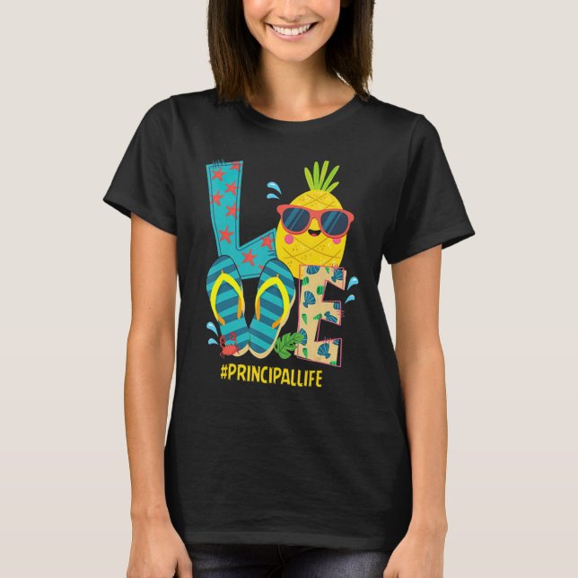 Camiseta Love Principal Life Pineapple Summer Bye Schoo (Frente)