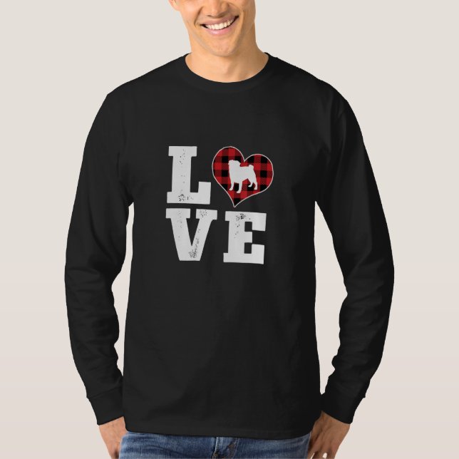 Camiseta Love Puggle Dog Lover Gifts Buffalo Plaid Dog Vale (Frente)
