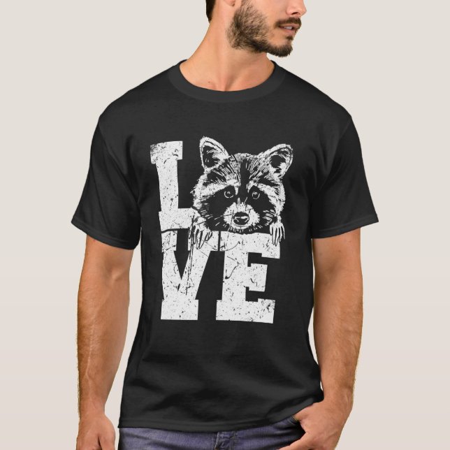 Camiseta Love Raccoon Animal Trash Panda Cute Raccoon 1 (Frente)