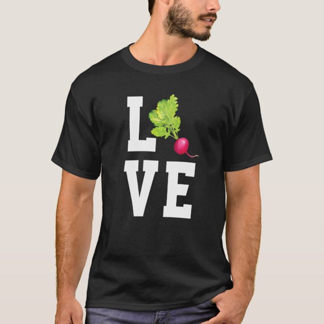 Camiseta Love Radish Cute Vegetable Radish (Frente)