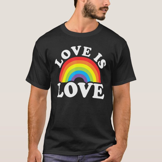 Camiseta Love Rainbow Ally LGBTQ Lesbian Gay Bisexual Pride (Frente)