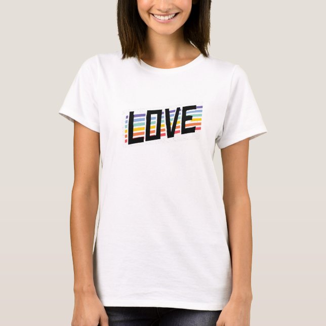 Camiseta Love Rainbow Stripes (Frente)