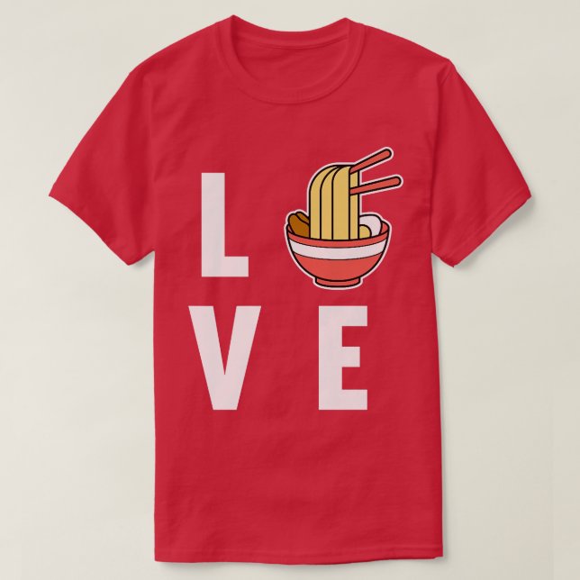 Camiseta Love Ramen Anime Kawaii Ramen Noodles Lover Graphi (Frente do Design)