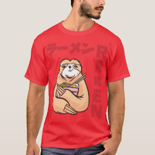 Camiseta Love Ramen Anime Noodles Kawaii Japonês Sloth Ske