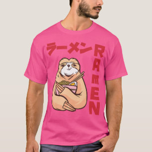 Camiseta Love Ramen Anime Noodles Kawaii Japonês Sloth Ske