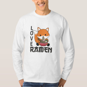 Camiseta Love Ramen Cute Fox Kawaii Foxes