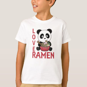 Camiseta Love Ramen Cute Panda Kawaii Pandas