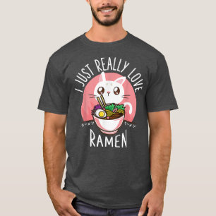 Camiseta Love Ramen Japanese Noodles Kawaii Anime Cat Gift