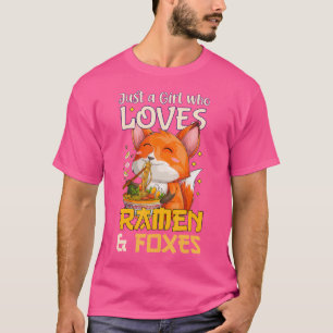 Camiseta Love Ramen Japonês Noodles Cute Kawaii Anime Fox